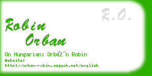 robin orban business card